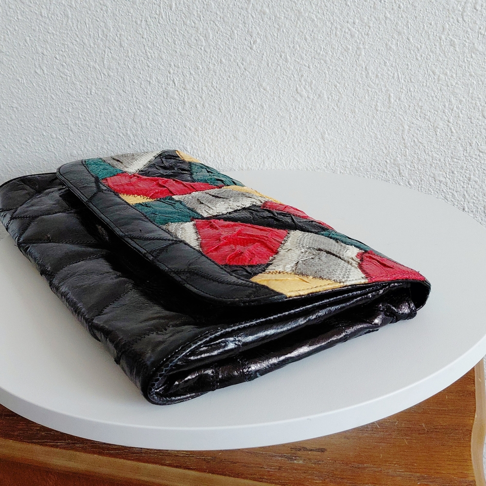 Multicolor Patchwork Clutch - image 5